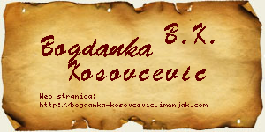 Bogdanka Kosovčević vizit kartica
